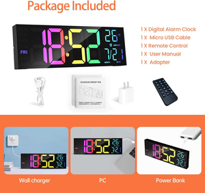 Высококачественные Многофункциональные цифровые часы-13-дюймовый HD-дисплей, автоматический светочувствительный, подходит для офиса/гостиной - Product Image 6