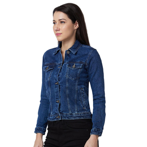 Chaqueta Vaquera de Algodón para Mujer, Forro de Poliéster, Color Sólido, Tejido de Punto Moderno, Transpirable, Venta al por Mayor, MOQ Bajo, Temporada de Invierno, Personalizable - Product Image 6