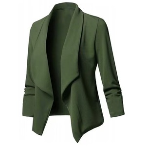Modern Women Single Breasted Button 3D Woolen Anti-Wrinkle Blazer Coat Custom Logo Long Sleeve Tailored Fit Office <b>Suit</b> <b>Jacket</b> - Product Image 1