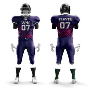 Uniformes de football américain pour hommes adultes personnalisés, maillots et shorts 100% polyester, respirants, séchage rapide, antibactériens, anti-UV - Product Image 6