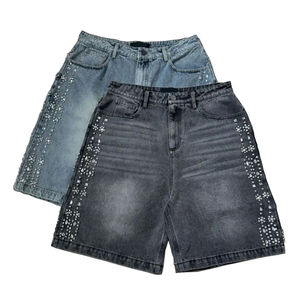 Custom <b>Men's</b> Summer Jogger Sweat <b>Shorts</b> <b>Baggy</b> Distressed Puff Print Embroidery Rhinestone Acid Wash Cotton <b>Men's</b> <b>Shorts</b> - Product Image 5