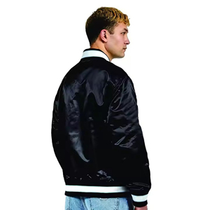 Men's High Quality Satin <b>Jacket</b> College Style Streetwear with <b>Waterproof</b> Feature <b>Plus</b> <b>Size</b> High Street Satin <b>Jacket</b> Fashion - Product Image 2