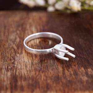 Superb Genuine 925 Sterling Silver 4 Prong Setting 4x8mm Forma ovalada Semi-Mount Anillo de ajuste en blanco para mujeres Joyería de recuerdo - Product Image 5