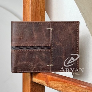 Nueva llegada hombres RFID Bloqueo de grano completo de cuero genuino Bifold Wallet longitud corta dinero tarjetas de crédito titular gran regalo para hombres - Product Image 1