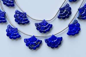 ลูกปัดแทนซาไนต์แกะสลักลายสวยงาม เกรด AA สีน้ำเงินเข้มแบบรอยัลบลู สำหรับทำสร้อยคอ สร้อยข้อมือ เครื่องประดับบำบัดรักษาและงานศิลปะ - Product Image 2