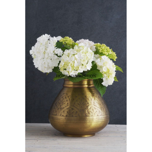 Maceta y macetas de flores para interiores de jardín de diseño moderno, patrón de nuevo aspecto, decoración del hogar, maceta de flores pulidas doradas de gran tamaño - Product Image 6