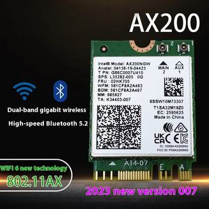 Tarjeta WiFi de Doble Banda FYX Stock AX200NGW M.2, Tarjeta Inalámbrica de 3000 Mbps 802.11ax BT 5, Adaptador <span class=keywords><strong>Dongle</strong></span> USB <span class=keywords><strong>3.0</strong></span> AX200 para Computadora Portátil y de Escritorio - Product Image 5