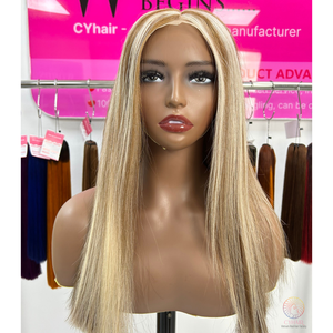 Cheveux vietnamiens bruts longs couleur claire avant de lacet perruques os droit Double dessiné cheveux vierges pour dentelle vague profonde vente chaude - Product Image 1