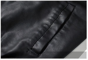 Veste en cuir PU pour hommes avec capuche Manteau rembourré en coton Young Plus - Product Image 6