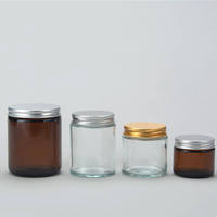 Pot cosmétique à large ouverture avec logo personnalisé, 60g 2oz, pot en verre à parois droites avec couvercle en aluminium pour crème pour les yeux et masque capillaire