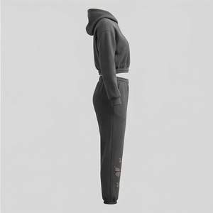 Trending Custom Wholesale Butterfly <b>Women</b> Tracksuit Thick <b>Fleece</b> Pullover Hoodie <b>Jogger</b> Sets Plain <b>Women</b> Tracksuit Sportswear - Product Image 3