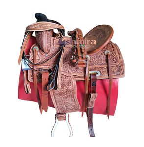 Sillín de cuerda de vaquero occidental de alta calidad, juego de tachuelas de cuero para niños de 10 "a 18", venta al por mayor de fabricante - Product Image 1