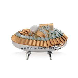 Plateau de table en métal poli miroir plateau de serveur de chocolat Loge personnalisée maison vaisselle personnalisée plateau de serveur de chocolat - Product Image 1