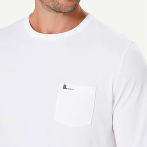 Camiseta de Manga Larga Lisa con Cuello Redondo de Algodón, Personalizable con Logotipo, para Hombre - Product Image 3