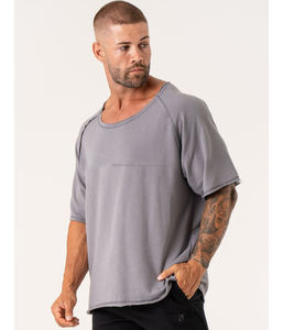 Camiseta de gimnasio de manga larga de gran tamaño para hombre de calidad superior con ajuste informal transpirable de tela de 260 gramos - Product Image 1