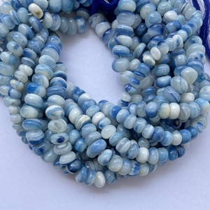 8mm 10mm 12mm Natural blanco azul bandas Sard Onyx liso Rondelle cuentas hebra para joyería hacer pulseras collares piedras preciosas - Product Image 4