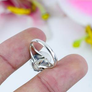 ขายดี925แข็งเงินสเตอร์ลิงแหวนเครื่องประดับทำด้วยมือเงินชุบอัญมณีสโมคกี้ธรรมชาติแบบย้อนยุค - Product Image 2