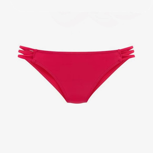 Ensemble de bikini rouge pour femmes, couleur unie, extensible, en spandex, maillot de bain deux pièces, bas de maillot de bain hipster - Product Image 2