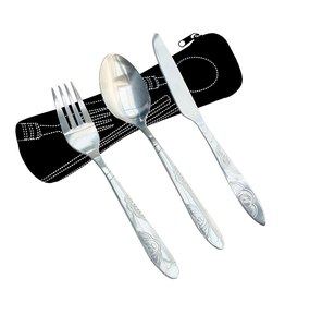 Couverts en métal en acier inoxydable au design exclusif, ensemble de couverts en acier miroir de qualité supérieure - Product Image 1