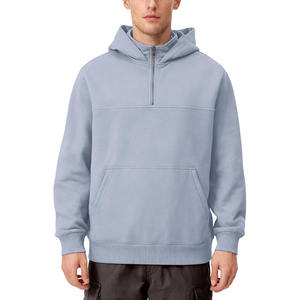 Sweat à capuche chaud et solide en polaire avec demi-fermeture éclair, doublure intérieure douillette, séchage rapide et respirant pour l'automne/hiver et le quotidien - Product Image 2