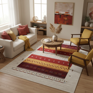 Alfombra Erdenet Mongol 100% Lana Ecológica Hecha a Máquina - Colección Étnica N.° 4 - Product Image 6