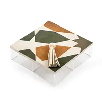 Boîte en acrylique de qualité exceptionnelle avec couvercle en bois amovible pour le stockage