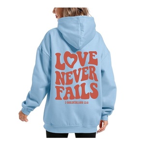 Superventas de mujer 100% algodón manga larga hombro pendiente cuello redondo estampado cómodo pulóver Sudadera CON CAPUCHA DE Bangladesh - Product Image 2