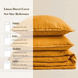 100% Organic Cotton Duvet Cover <b>Set</b> Queen Size Stone Washed French Flax Quilt Bedding 3 Piece <b>Comforter</b> All Solid Hotel Home - Product Image 3