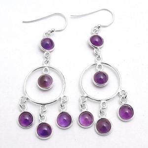 Boucles d'oreilles pendantes en améthyste tendance au meilleur design, argent sterling 925, cadeau de mariage pour femmes, bijoux de fête, création Jessica JC0400 - Product Image 1