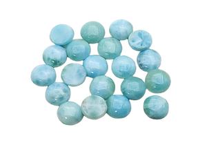 อัญมณีลาริมาร์สีฟ้าธรรมชาติทรงแบนหลังเบี้ยอัญมณีสีฟ้าเครื่องประดับทำแหวนจี้ - Product Image 3