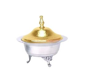 Conception personnalisée fabriquée à la main en laiton métal plaqué argent bols de date nouvellement arrivés bol de service de fête écologique Base sur pied - Product Image 1