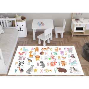 Animal <b>Alphabet</b> Kids Rug: Educational Nursery Playroom Carpet, <b>Printed</b> Rug,With Pile Soft Rug - Product Image 1