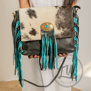 LW 2024 Ladies' Genuine Cow Print Leather <b>Sling</b> <b>Bag</b> Single Strap Bohemian Style Hand <b>Bag</b> for Winter Japan Inspired - Product Image 4