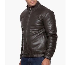 Chaqueta de piel de oveja de estilo callejero a la moda para hombre, diseño personalizado, cuello levantado, larga, fina, de alta calidad para invierno, recién llegado - Product Image 4