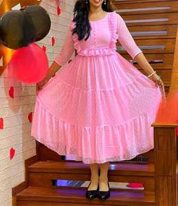 ชุดแมกซี่มาใหม่2022ผ้าจอร์เจียพิมพ์ลายดอกไม้สวยสีอ่อนสามชั้นมีระบายสไตล์แฟชั่นงานแต่งงานแฟนซี - Product Image 2