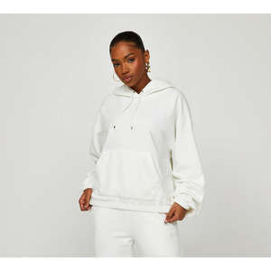 Survêtement en molleton de coton épais pour femme, décontracté, coupe oversize, couleur unie, logo personnalisé, tissage en relief, taille XL, longueur intégrale - Product Image 2