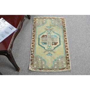 Alfombra Vintage Turca de Lana Ecológica, 150cm X 270cm, Estilo Tradicional, Pelo Medio, Diseño Rectangular con Parches, para Comedor - Product Image 1