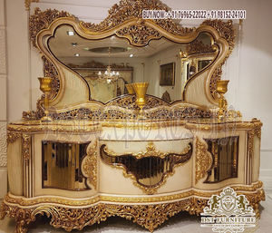 Muebles de Comedor Tallados de Lujo Estilo Rey, Juego de Comedor Dorado Hecho a Mano, Magnífico Juego de Mesa de Comedor de Lujo Estilo Rey - Product Image 5