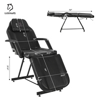 Table de massage multifonctionnelle de luxe pour salon de beauté, lit de soin du visage avec dossier et appui-tête réglables, idéal pour les traitements de tatouage et de beauté