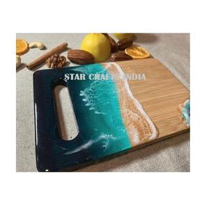 Las mejores tablas de charcutería, plato de queso para servir desayuno, regalos únicos, tabla de cortar de queso de madera y resina de boda para hoteles y hogar - Product Image 1