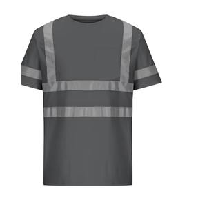 Chemise de sécurité haute visibilité de qualité supérieure, personnalisée, élégante, 90% polyester avec ligne réfléchissante, vêtements de travail, manches courtes, prix attractif - Product Image 3