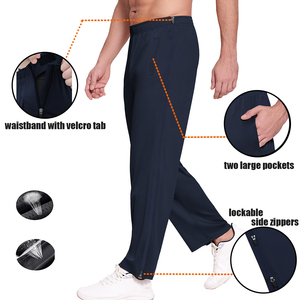Pantalon de survêtement en tricot droit à rayures incurvées pour hommes Pantalon baggy pour hommes de grande taille avec jambe large Pantalon Streetwear à rayures latérales empilées - Product Image 2
