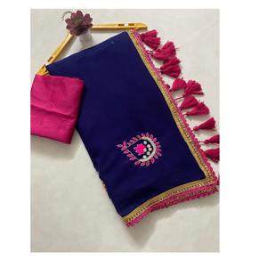 Boutique indienne Meilleure vente Soft Georgette Broderie Imprimé Multicolore Saree Regular Party Wear Ethnic Wear Exclusive - Product Image 4