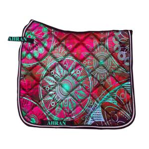 Doublure en polycoton imprimé coloré Tapis de selle de cheval respectueux de l'environnement Dressage Western English avec mousse Satin pour l'équitation - Product Image 2