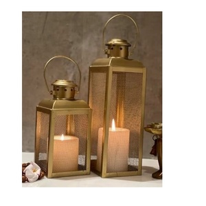 Lanterne porte-bougie suspendue en acier inoxydable gravée à la main pour la maison, l'hôtel, le restaurant, lanterne en métal de haute qualité, lot de 2 - Product Image 3