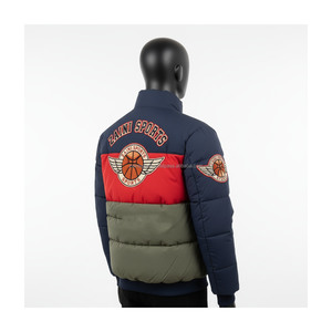 Chaqueta acolchada de nailon Premium 300GSM, paneles acolchados negros brillantes, logotipo de diamantes de imitación, chaqueta acolchada con Diseño de transferencia de calor personalizado para hombre - Product Image 4