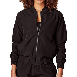 Manteau de bombardier matelassé élégant pour dames tissé avec poignets côtelés teints respirant pour une tenue décontractée au printemps et en automne - Product Image 4