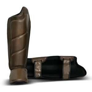 Espinilleras de boxeo de último diseño, piel de vaca, deportes de lucha, protectores de pierna y empeine - Product Image 1