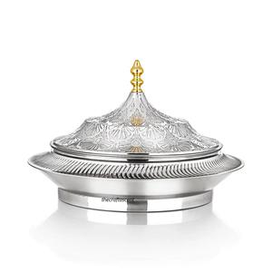 Casserole de service de nourriture faite à la main en acier de qualité supérieure en or de haute qualité avec couvercle chauffe-plats de luxe pour hôtel et restaurant d'Inde - Product Image 4
