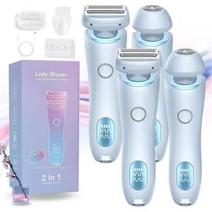 Rasoir électrique pour femmes, étanche, utilisation humide/sèche, épilation indolore, double lame pour jambes, bras, maillot, tête amovible pour utilisation en camping-car - Product Image 4